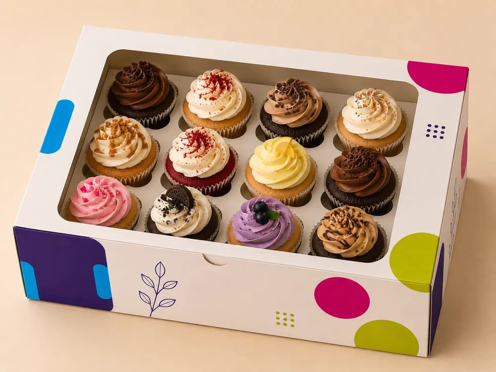 Cupcake Box 12 Cavity — Custom / multiple sizes inch