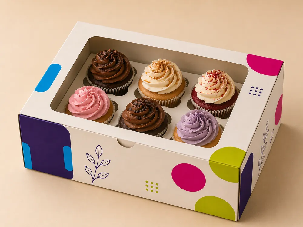 Cupcake Box 6 Cavity — Custom / multiple sizes inch
