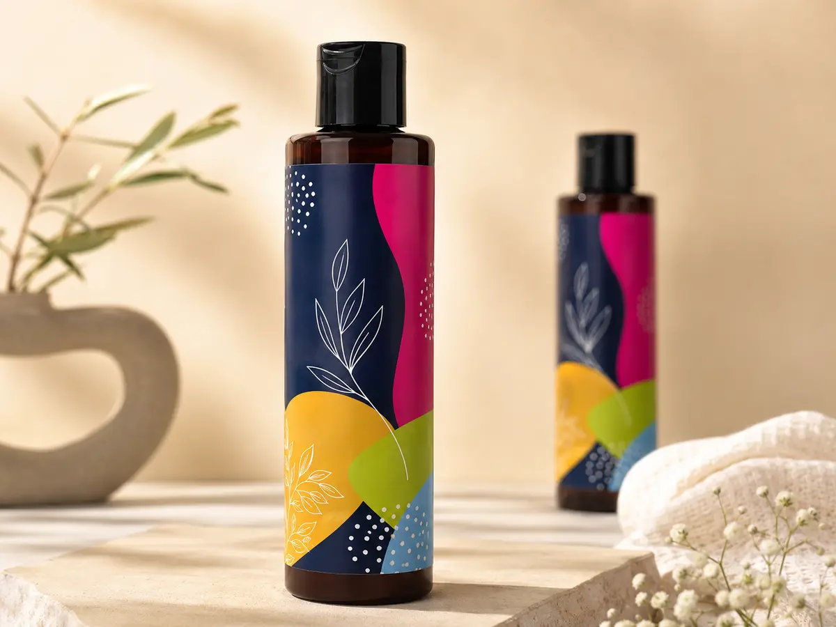 Bottle Label in vinyl, paper and clear